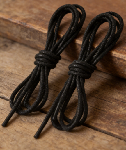 Waxed round shoelaces - suitable for dress shoes/business shoes, classic style (3 pairs)